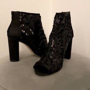 Black Open Toe Booties